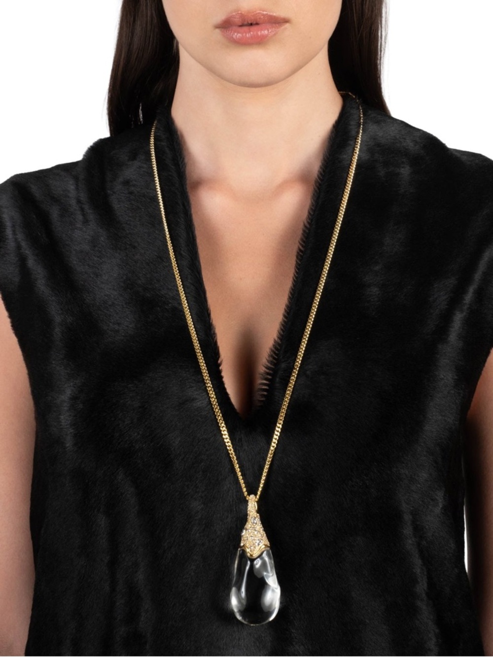 Alexis Bittar Liquid Lucite Crystal Pavé
Teardrop Necklace - Picture 6 of 7